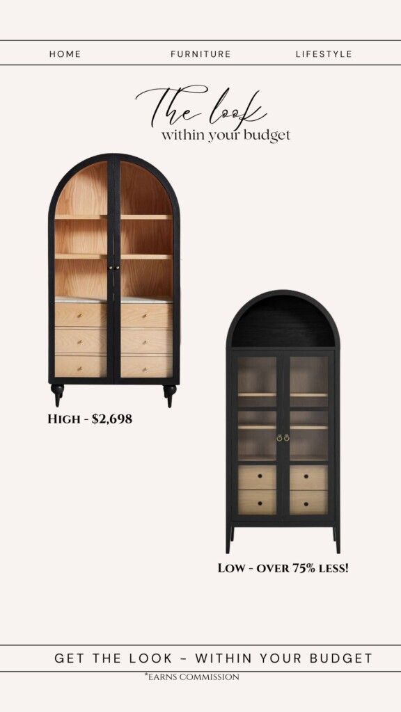 Tall Arched Cabinet - Designer Inspired