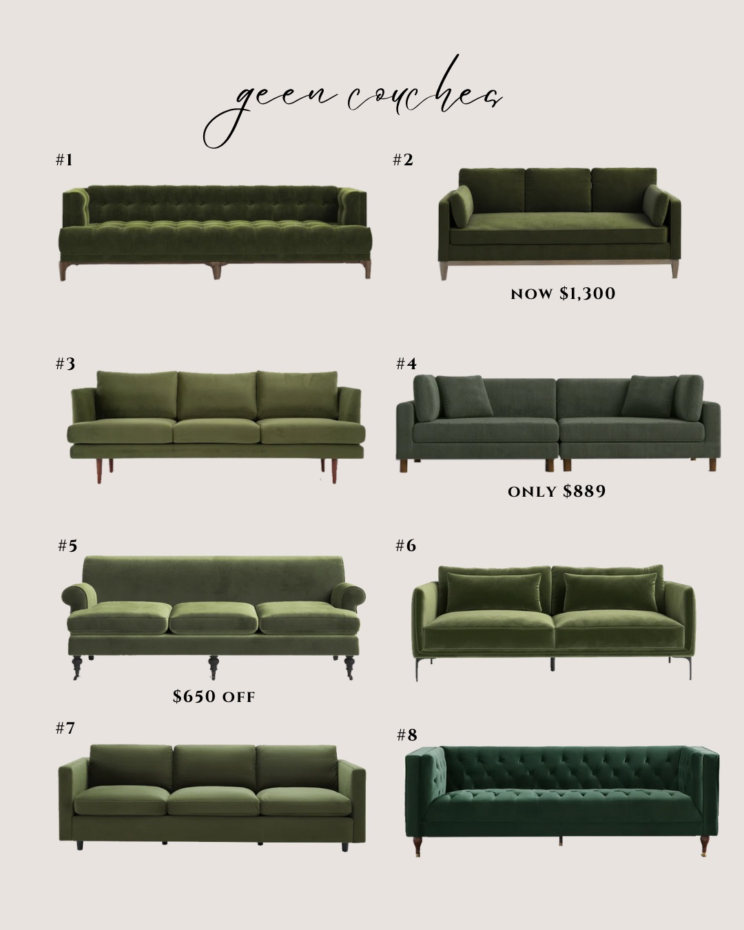 Vintage Green Sofa Modern