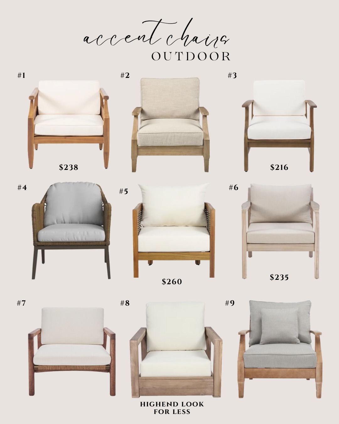 Modern Outdoor Accent Chairs