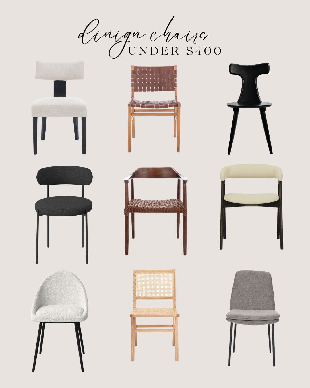 Modern dining chairs